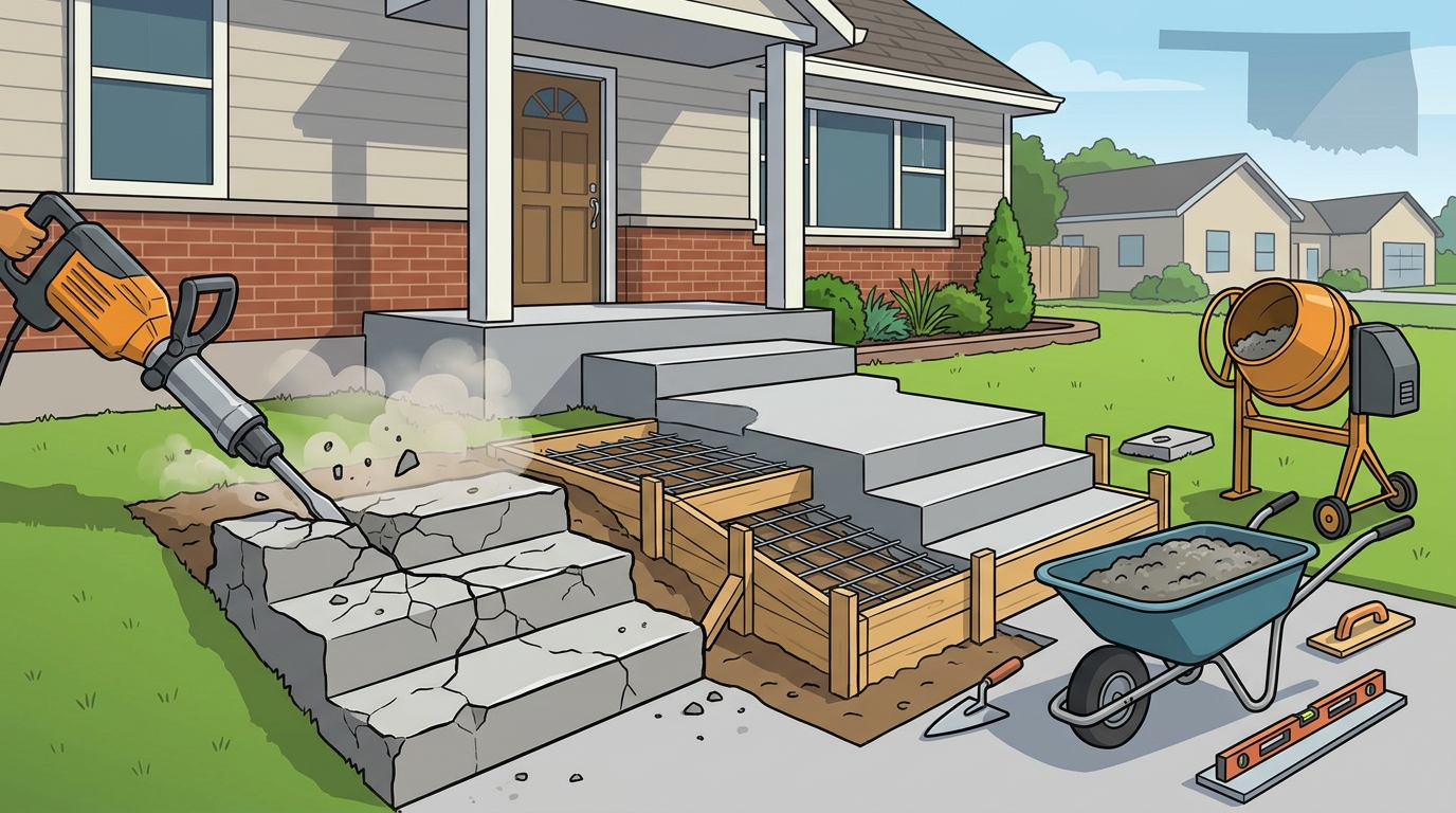 Replacing Cracked Concrete Steps in Midwest City: The 2026 Guide