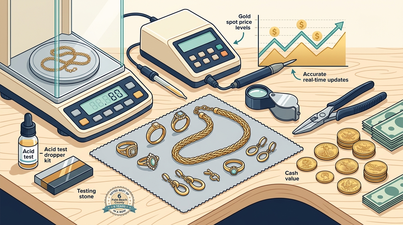 How is gold jewelry appraised when you sell it locally?