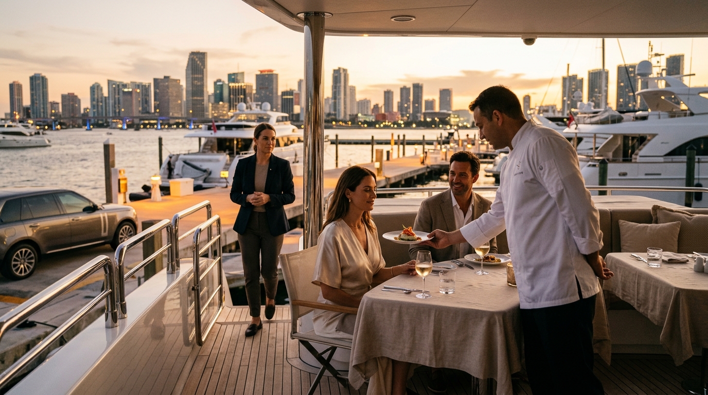 Coordinating Yachts and Private Chefs in Miami