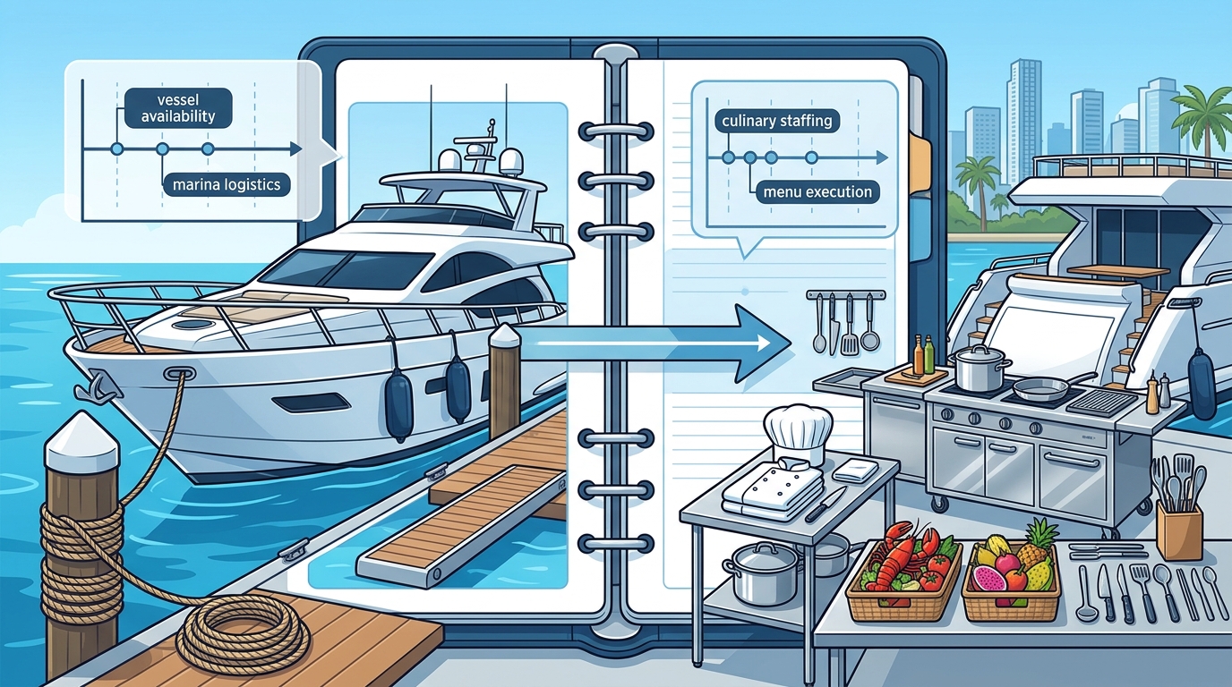Coordinating Yachts and Private Chefs in Miami