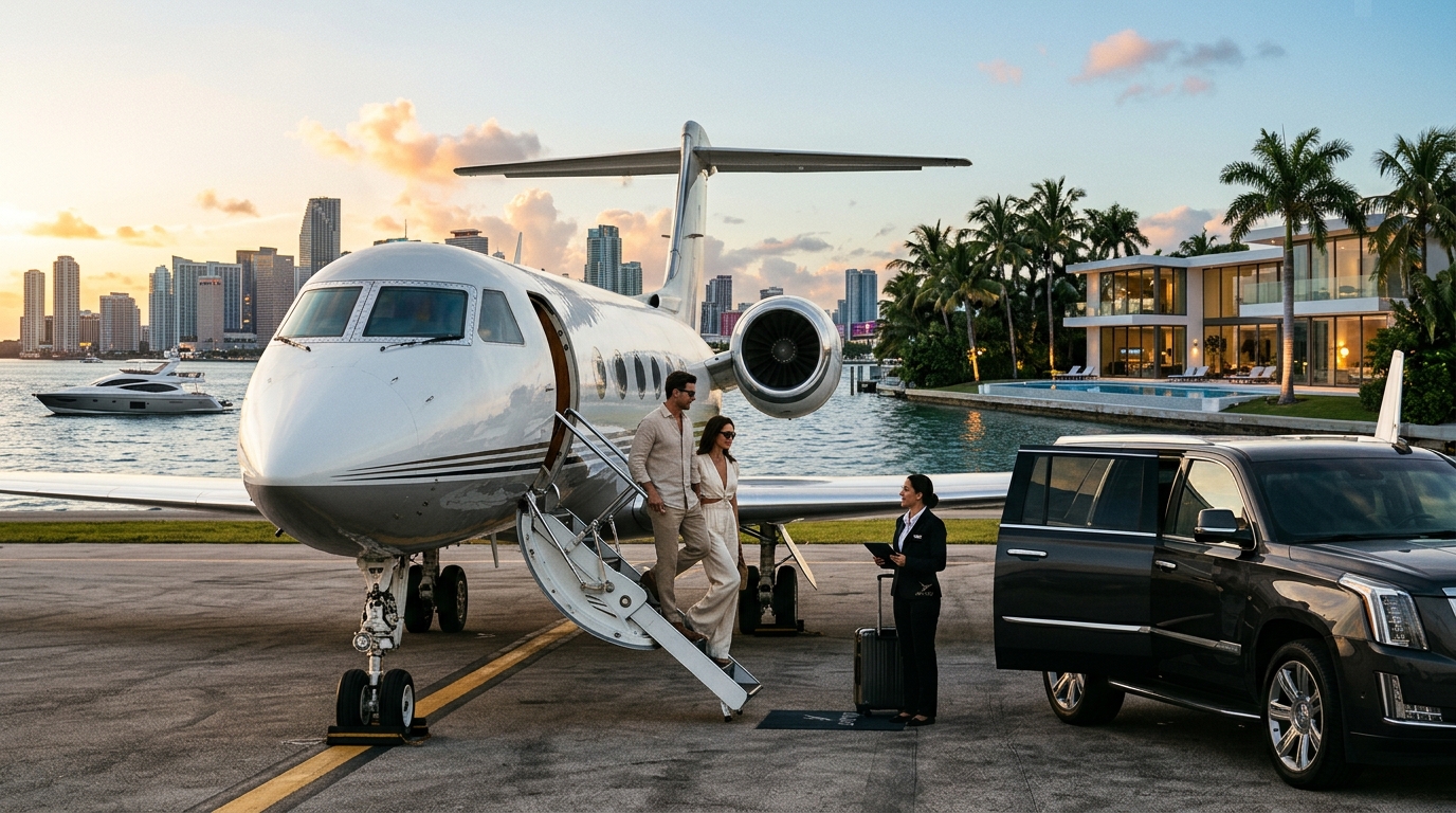 Coordinating Private Jets and Luxury Villas in Miami